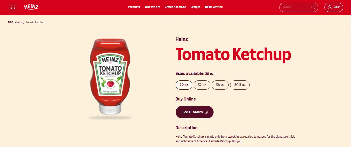 Heinz Tomato Ketchup Original.