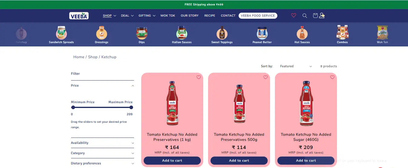 Veeba Premium Tomato Ketchup.