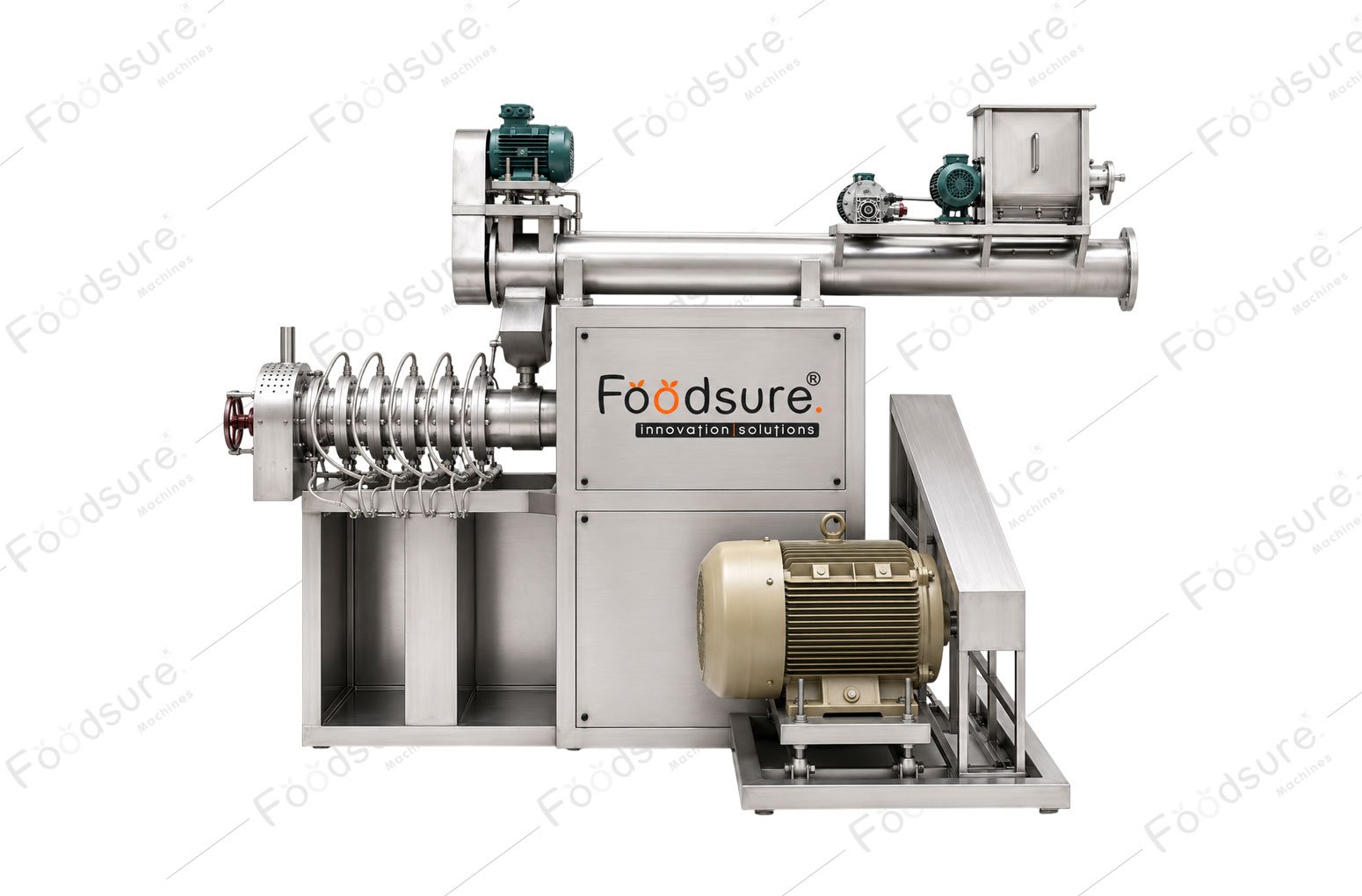 Automatic soya badi extruder machine for continuous soy nugget production.