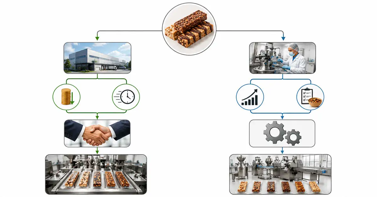 Flow Chart On Should You Outsource Or Manufacture Protein Bars Yourself