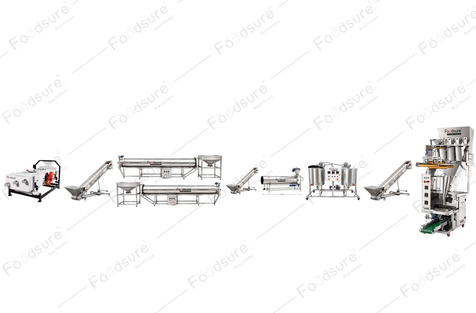Fox Nut Processing Machine Line with Flavoring and Packaging System