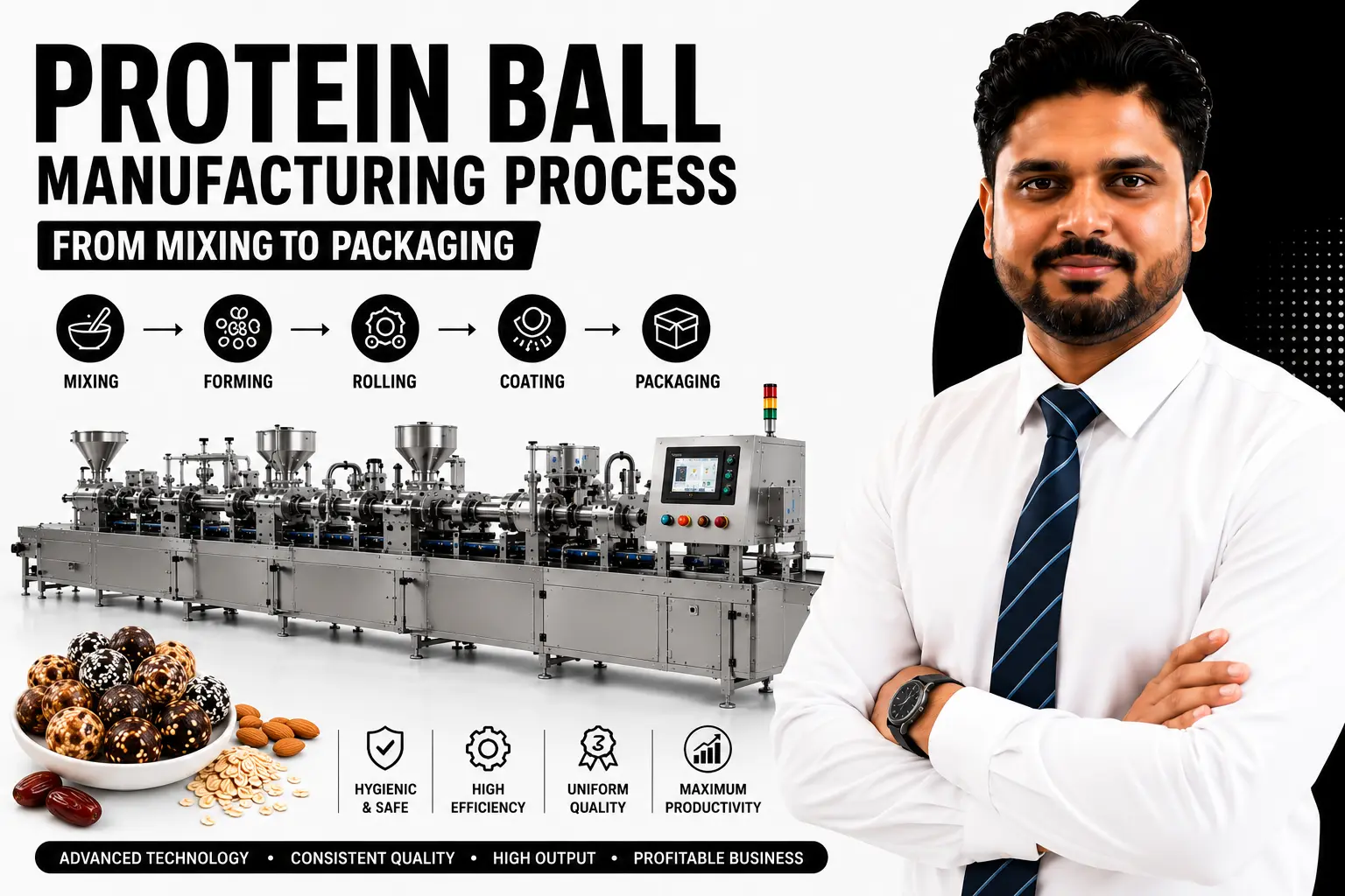 Protein Ball Manufacturing Process For Commercial Production