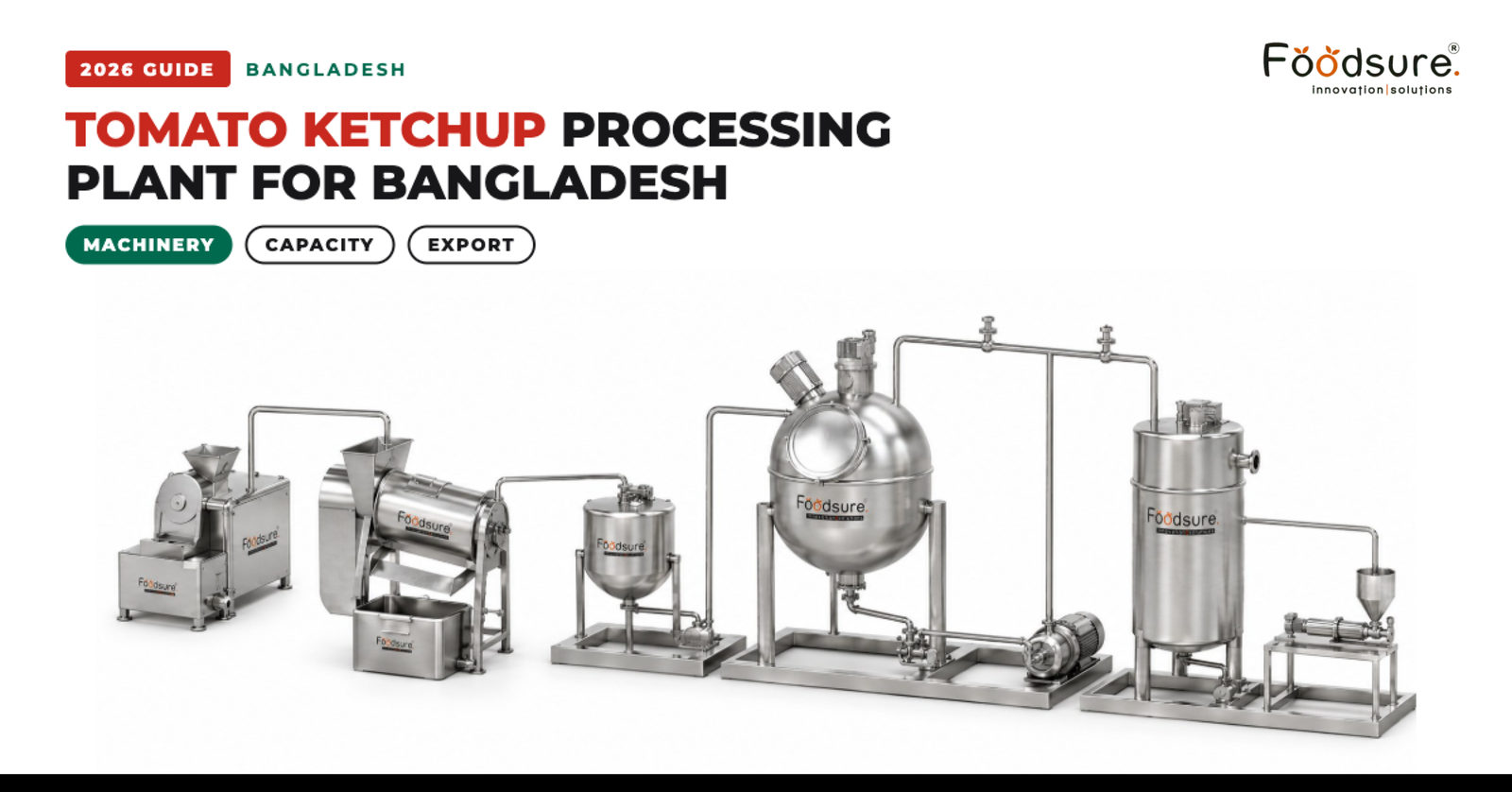 Tomato ketchup processing plant machinery line by Foodsure for Bangladesh 2026 guide