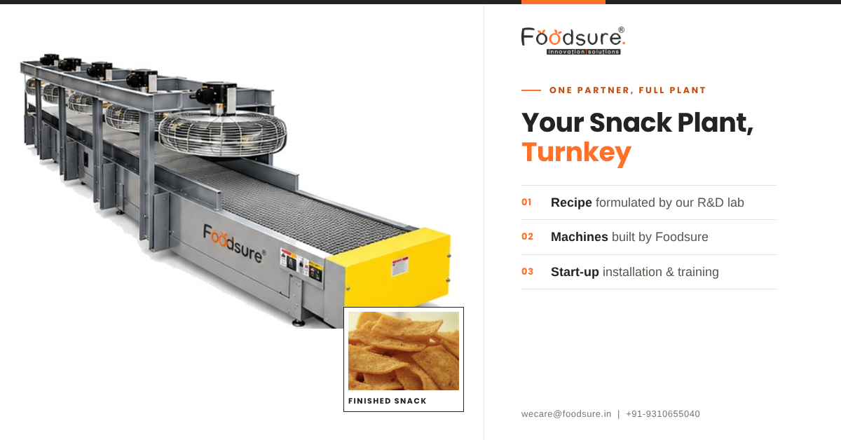 Foodsure turnkey high protein snack plant production line with stainless steel machines for design build install and train